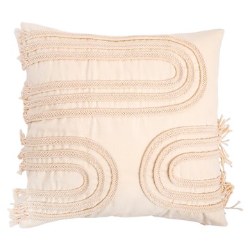 HOLA 和樂家居 奧可利編織繩繡抱枕套 250g  50 x 50 x 1cm  米白色