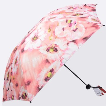 太陽城新款三折疊黑膠超輕雙層公主女時尚印花防曬紫外線遮太陽傘