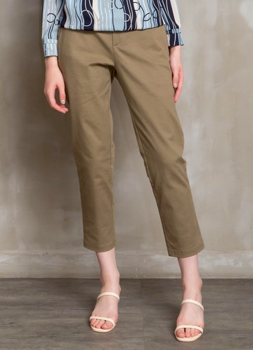 舒綠纖型柔棉九分窄管褲