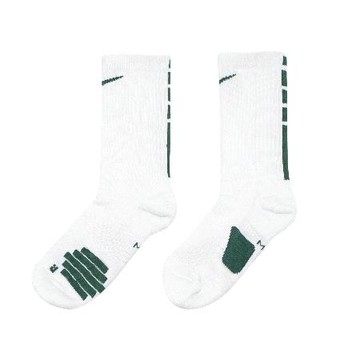 Nike 長襪 Elite Crew 白 綠 支撐 緩衝 籃球 運動 中筒襪 運動襪 襪子 SX7622-104