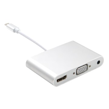 Bravo-U Type-c to 4K數位高解析/VGA電腦影音轉接頭(銀)  單一商品  1個