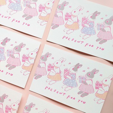 禮物兔明信片