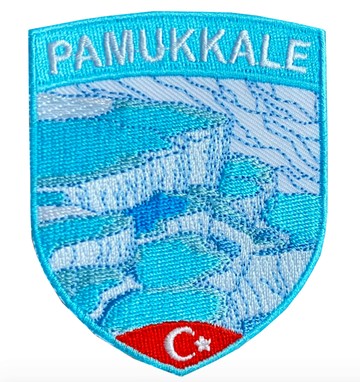 土耳其 棉花堡  熱燙刺繡徽章 胸章 立體繡貼 裝飾貼 繡片貼 燙布貼紙熨燙背膠補丁 布藝徽章