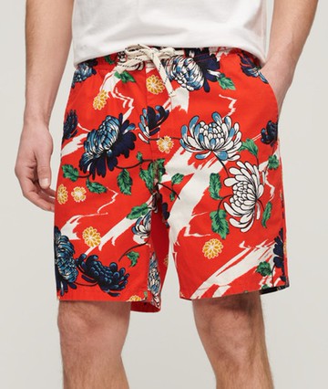 Superdry Men's Men's Bermuda Shorts Orange / Aya Burnt Orange Floral - Size: M