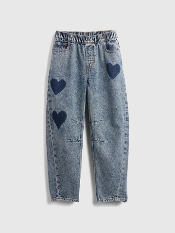 女童裝 純棉印花鬆緊牛仔褲-中度水洗