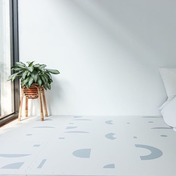 PLAYZU - 藍莓優格-幾何系列巧拼-煙灰藍色 (單片62*62cm)-六片入