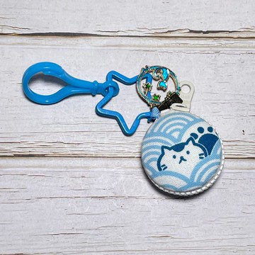 【純手作】波浪貓馬卡龍鑰匙圈  吊飾  首飾盒  收納盒