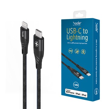 hoda | MFi 100cm【USB-C to Lightning PD 】蘋果授權快速充電編織線材