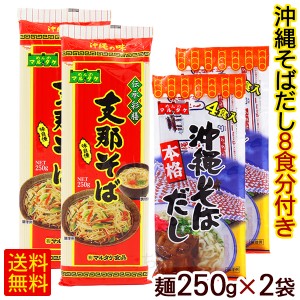 支那そば 250g×2袋 （粉末そばだし8食分付き）　 マルタケ 乾麺 