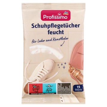 Profissimo dm 鞋專用濕巾 15入 皮鞋護理紙巾 濕紙巾 隨身包 附發票【心心哈德】現貨 全館499超取免運｜全場下殺★滿額再享折扣