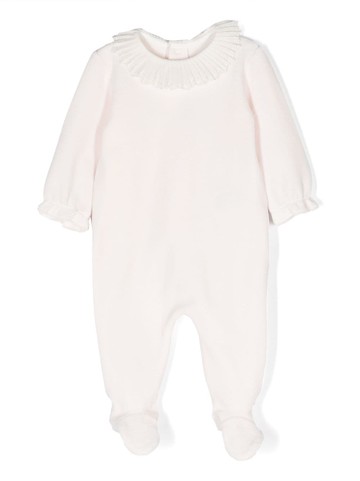 Bonpoint - ruffle-detail long-sleeve pyjama - kids - Cotton/Polyamide - 3 - Pink