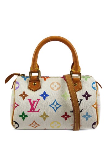 Louis Vuitton Pre-Owned - x Takashi Murakami 2013 Mini Speedy two-way handbag - women - PVC - One Size - White
