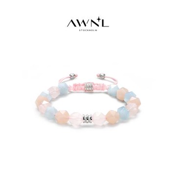 AWNL珍寶珠粉晶海藍寶桃石手鏈女情侶輕奢小眾禮物送禮