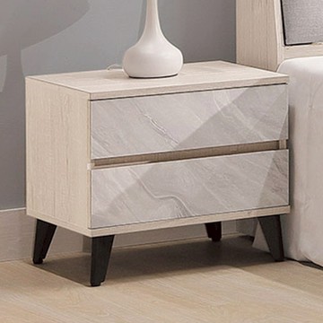 文創集 艾泰雙色1.6尺二抽床頭櫃-48x40x45cm免組