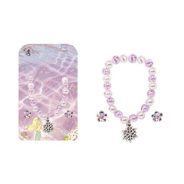 冰雪首飾組－手鍊+夾式耳環(紫)