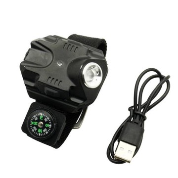 犀兕合甲 充電手腕燈腕表式強光手電手表戰術電筒求生識別信號燈