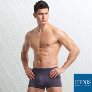 HENIS zer0 極致無痕收邊 硬派純色腰頭 透感貼身四角褲 硬派灰