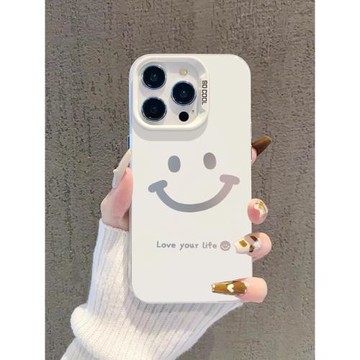 適用蘋果15promax手機殼情侶笑臉iphone14pro保護套簡約高級感13時尚12男11女小清新xs白色xr百搭x高級16plus
