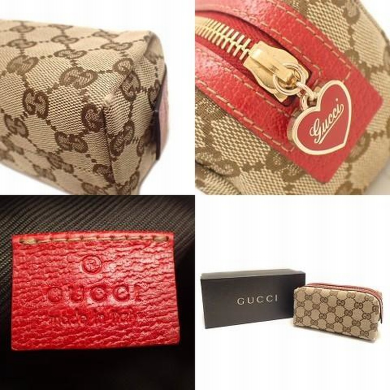 最低価格の 使用感少☆極美品☆GUCCI GG キャンバス ポーチ 小物入れ 