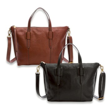 FOSSIL Skylar荔枝紋皮革手提/肩斜背兩用包（多款任選）