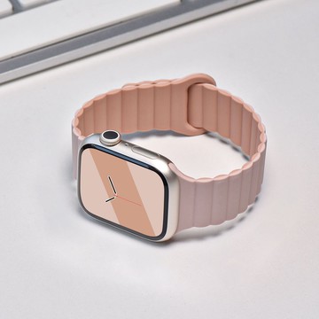 【臺灣發貨】適用ApplewatchS10 硅膠磁吸拚色SE錶帶 iwatch9ultra蘋果錶帶 液態