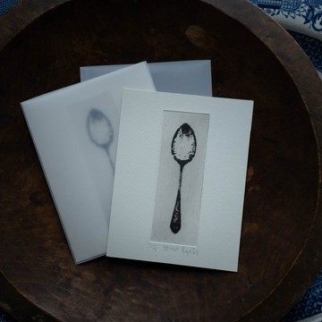 版畫ゆうびん no.32 "spoon」(銅版畫)