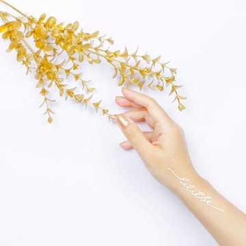 Surprise Tattoos / Let it be 手寫 文字 金屬 刺青 紋身貼紙