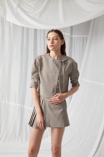 短款千鳥格夾克