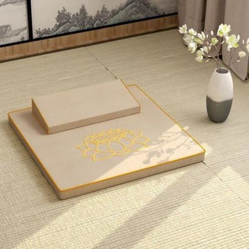打禪坐墊禪修墊蒲團靜坐家用折疊加厚寺院用布藝蓮花椰棕盤腿墊