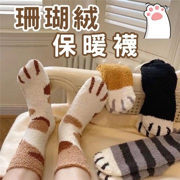 🔥台灣當天出貨🔥 保暖襪 室內襪 貓爪襪 貓掌襪 貓腳襪 貓咪襪 貓貓襪  女襪 襪子 毛襪 女生襪子 短襪
