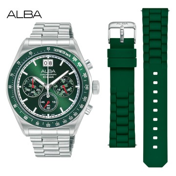 ALBA 雅柏 潛水風格時尚套錶/綠/42mm (VK73-X007G/AU5027X2)