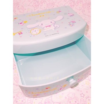 三麗鷗玉桂狗桌面收納盒翻蓋鏡子柜手帳膠帶便簽文具化妝小物收納