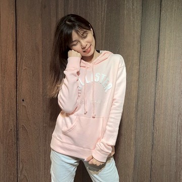 美國百分百【全新真品】Hollister Co. 帽T HCO 連帽 長袖 T恤 海鷗 女 粉紅色 XS號 AZ20