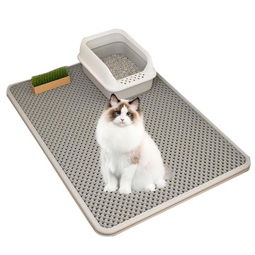 【蝦皮直營】雙層貓砂墊 大/特大/超大 黑/灰/米 多款任選 現貨 貓砂墊 防水 落砂墊 落沙墊 漏砂墊 貓砂網