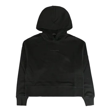 CANADA GOOSE Muskoka字母LOGO橡膠標設計純棉圓領落肩長袖連帽T恤(女款/黑)