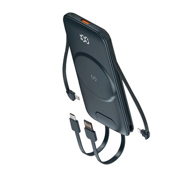 YOGEMDI無線磁吸自帶線行動電源 20000mah 迷你快充+支架+多線  藍色  NS_P3