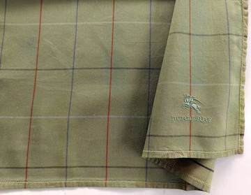 Burberry 經典棕綠格紋復古手帕 19 x 18.5 英吋