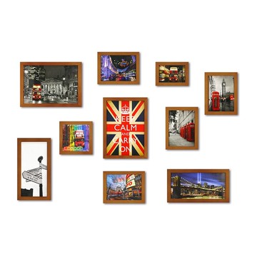 簡約相框 柚木色10入 大尺寸組 Loft 工業風 室內設計 布置 擺設