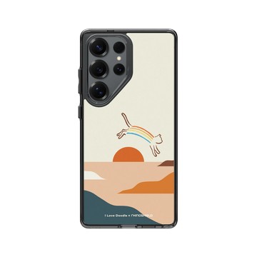 Galaxy S25 Ultra Clear 酷墨灰 - ilovedoodle (Lim Heng Swee) - Cat Landscape - Rainbow 貓咪彩虹