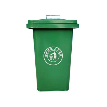 現貨 戶外50L鐵皮垃圾箱 鐵質500升垃圾桶鍍鋅板環衛掛車垃圾桶[DD080109]