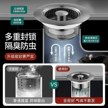 【台灣爆款】歐帝奴水槽洗菜盆漏水塞地漏過濾網按壓漏水塞洗菜盆下水器不鏽鋼【熱銷款】
