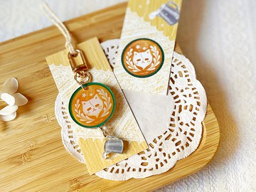 * 貓貓咖啡拉花 * 鎖匙扣 連書籤