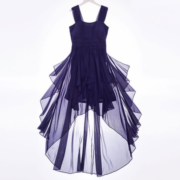 洋裝 女生 帶胸墊 前短後長 荷葉邊 燕尾洋裝 氣質 復古 日常禮服  新款 摩天大樓