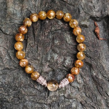 7m+/鈦晶銀手鏈/貓眼/母礦