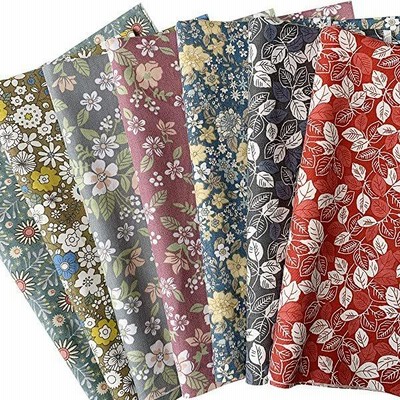 送料無料 カットクロス 7枚 布 棉100％ おしゃれ 手芸 生地 はぎれ 手芸用 パッチワーク 布セット ハンドメイド 46x56cm (和柄 葉っ