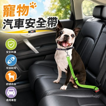 【台灣現貨】寵物汽車安全帶 寵物車上勾繩 寵物安全鉤繩 車用寵物伸縮繩