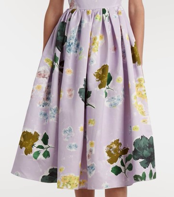 Erdem Floral cotton-blend faille midi dress