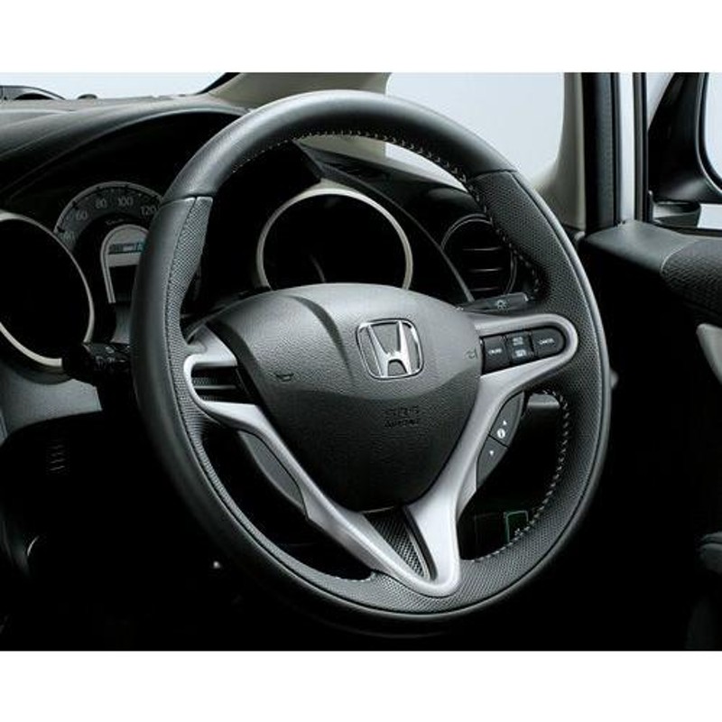 HONDA ホンダ FIT フィット 純正 ステアリングホイール 本革製 ブラック / シルバーステッチ 2010.10〜2012.04 |  LINEショッピング