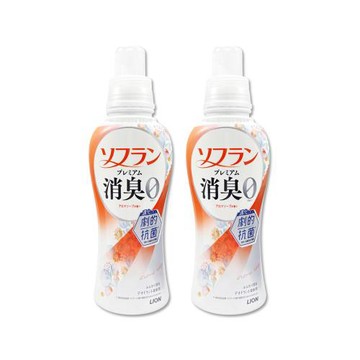 (2瓶超值組)日本LION獅王-SOFLAN植萃香氛速乾抗靜電防花粉衣物消臭柔軟精480ml/瓶-皂香(橘)(室內晾曬防臭護衣精,織品洗滌柔順劑)