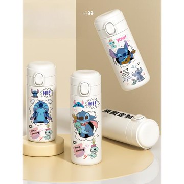 史迪仔保溫杯一對情侶水杯子卡通可愛學生史迪奇304不銹鋼直飲杯